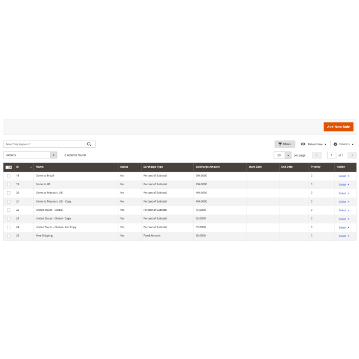 Advanced Surcharge/Extra Fee Rule for Magento 2