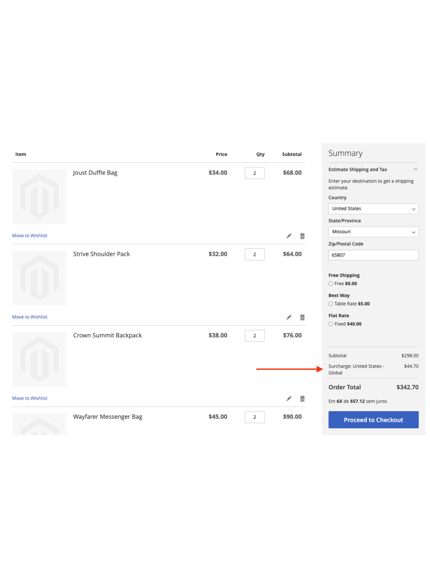 Advanced Surcharge/Extra Fee Rule for Magento 2