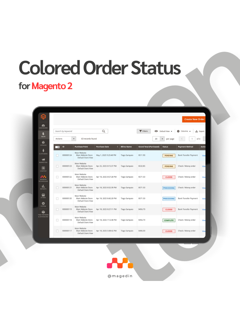 Colored Order Status for Magento 2